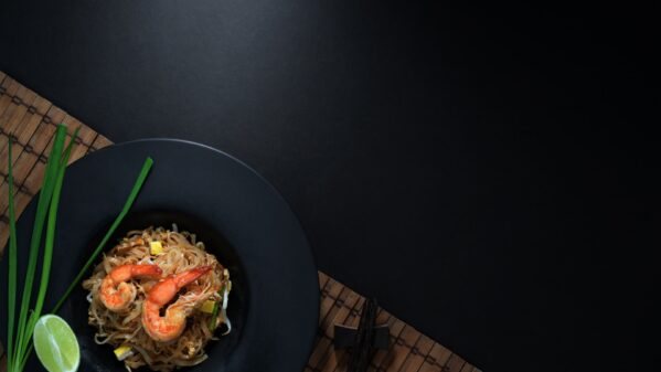 Prawn noodles served at Jade House Chinese takeaway in Aylesbury